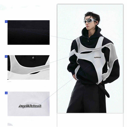 Pocket Heavy Hooded Sweater for Men, featuring a premium cotton-polyester blend, roomy front pockets, and a generous hood for added warmth and coverage.