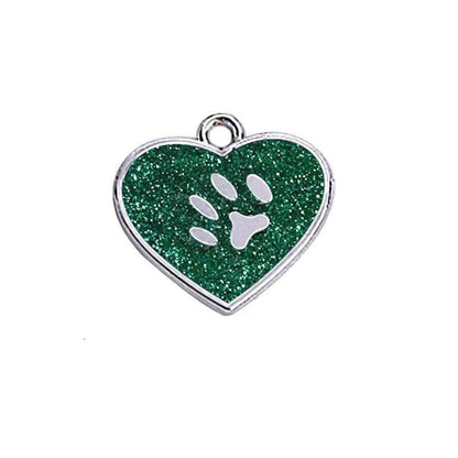 Elegant glittering cat identification tag made of metal with sparkling sequins for a stylish and safe accessory
