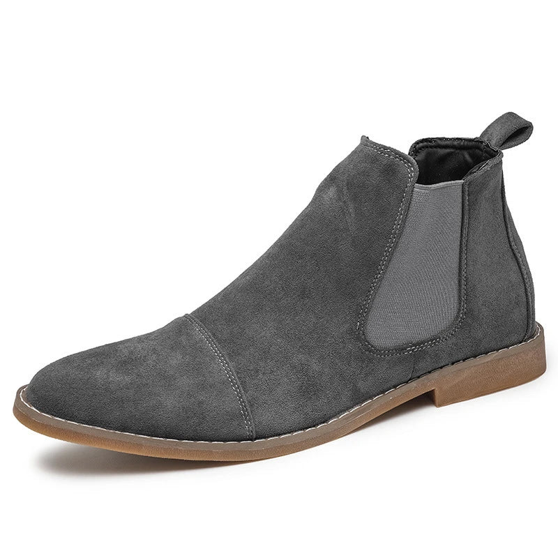 Premium suede high-top casual men's Martin boots with a robust rubber sole and a timeless silhouette