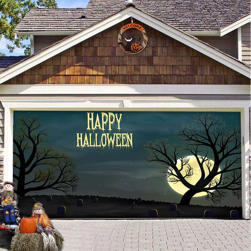 Decorative hanging cloth fabric with geometric abstraction pattern for Halloween party backdrop