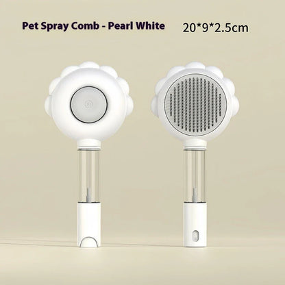 Premium 2-in-1 Self-Cleaning Pet Grooming Brush and Comb with curved comb teeth and ergonomic, non-slip handle for efficient and gentle grooming