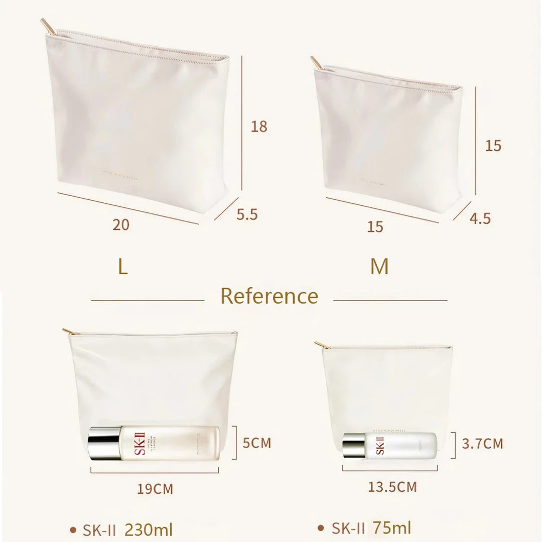 A versatile PU leather organiser bag in white and brown colours, designed to keep your daily essentials organised and your travels stylish.