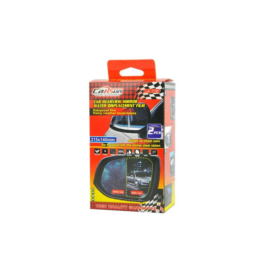 Car side mirror rainproof stickers providing clear visibility in wet weather conditions