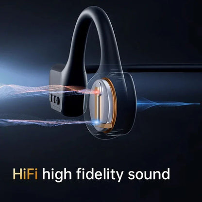 Bone conduction wireless earphones with integrated MP3 player, Bluetooth 5.3, and waterproof IPX8 design