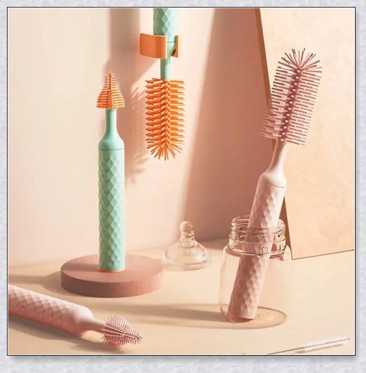 Premium rechargeable electric baby bottle and cup cleaning brush set made with safe, durable materials