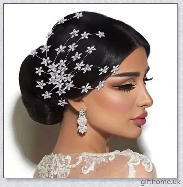 Elegant silver bridal hair comb adorned with sparkling rhinestones, a perfect accessory for weddings and formal events