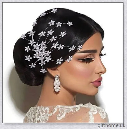 Elegant silver bridal hair comb adorned with sparkling rhinestones, a perfect accessory for weddings and formal events