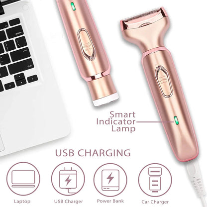 Professional 2-in-1 Electric Epilator and Razor for Women with Hypoallergenic Blades and Wet/Dry Versatility