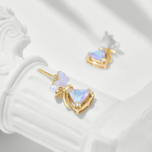 Elegant sterling silver butterfly earrings with a delicate and whimsical design, perfect for adding a touch of natural beauty to any outfit.