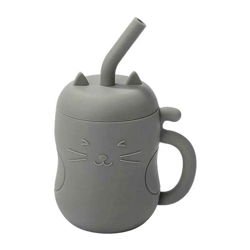 Premium leak-proof baby sippy cup with soft silicone straw and portable snack storage