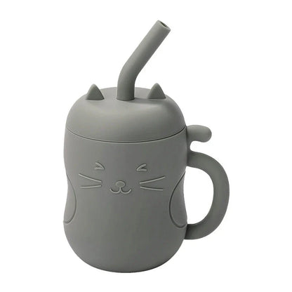 Premium leak-proof baby sippy cup with soft silicone straw and portable snack storage