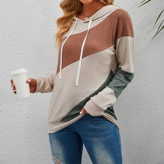 A premium hooded sweatshirt with a distinctive contrast panel design, offering a stylish and relaxed look for everyday wear.