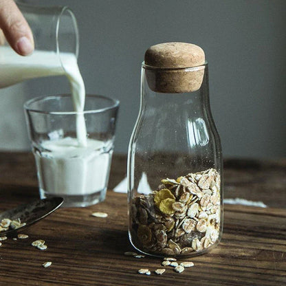 Premium Japanese-style glass jar with cork stopper for elegant and sustainable kitchen storage