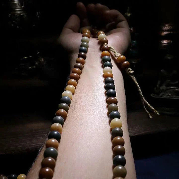 Handcrafted Bodhi Seed Buddhist Prayer Beads with 108 natural root beads in 8mm size