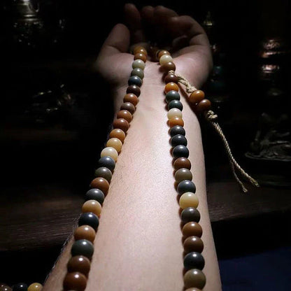 Handcrafted Bodhi Seed Buddhist Prayer Beads with 108 natural root beads in 8mm size