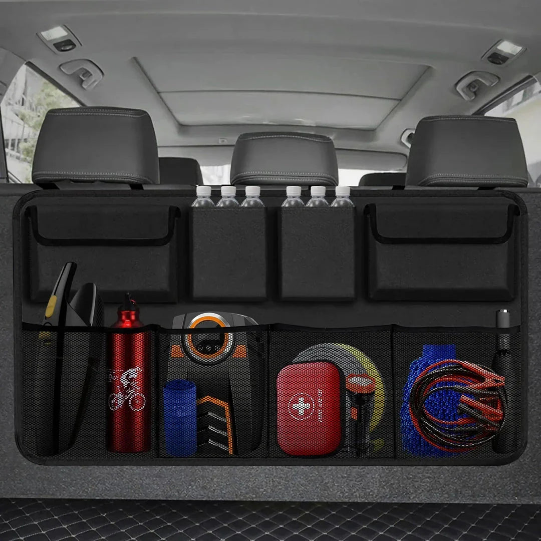 Premium Car Boot Organiser with 8 Large Storage Pockets - Durable Oxford Cloth Construction, Vertical Storage, and Secure Fit