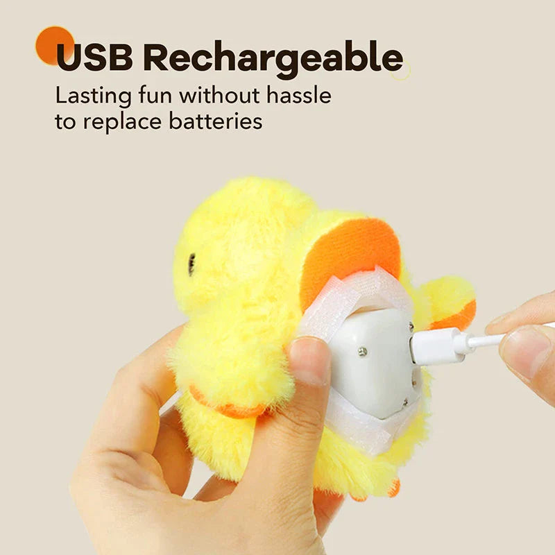 Premium Interactive Plush Duck Toy for Cats with Flapping Wings, Quacking Sounds, and Touch-Activated Features