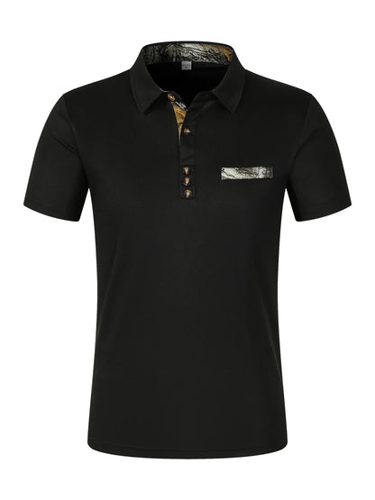 Premium short-sleeve sports shirt for men, featuring a button-down design and breathable, durable polyester fabric