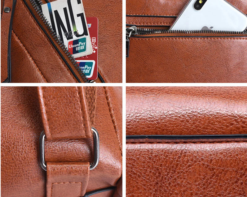Premium oil-wax women's backpack in various colours, featuring a sleek and vintage-inspired design for a stylish city companion