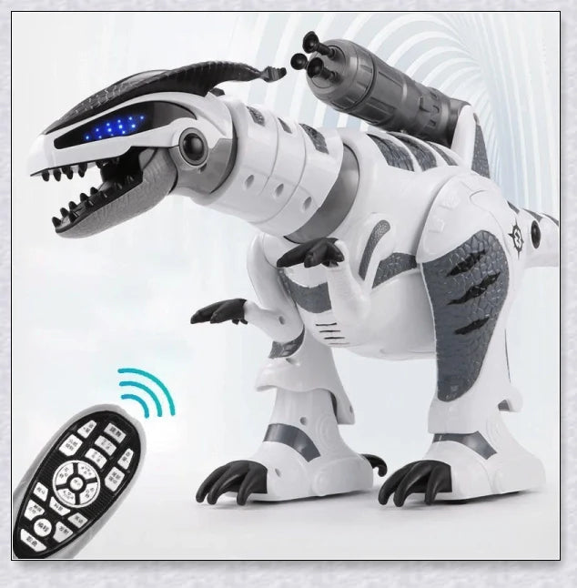 Intelligent interactive remote control robot dinosaur toy for children, with advanced features like touch-sensitive responsiveness, sucker bullet ejection, and 50 unique actions.