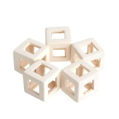 Elegant white ceramic cube aquarium decor with a modern, minimalist design