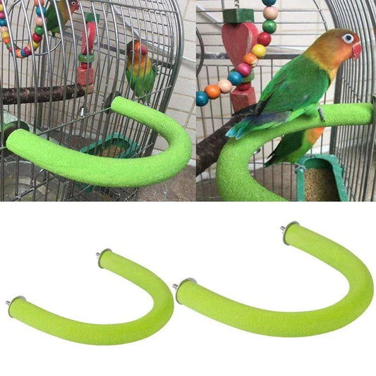 Elegant bow-shaped bird perch made from premium wood and acrylic materials for a stylish and comfortable bird sanctuary
