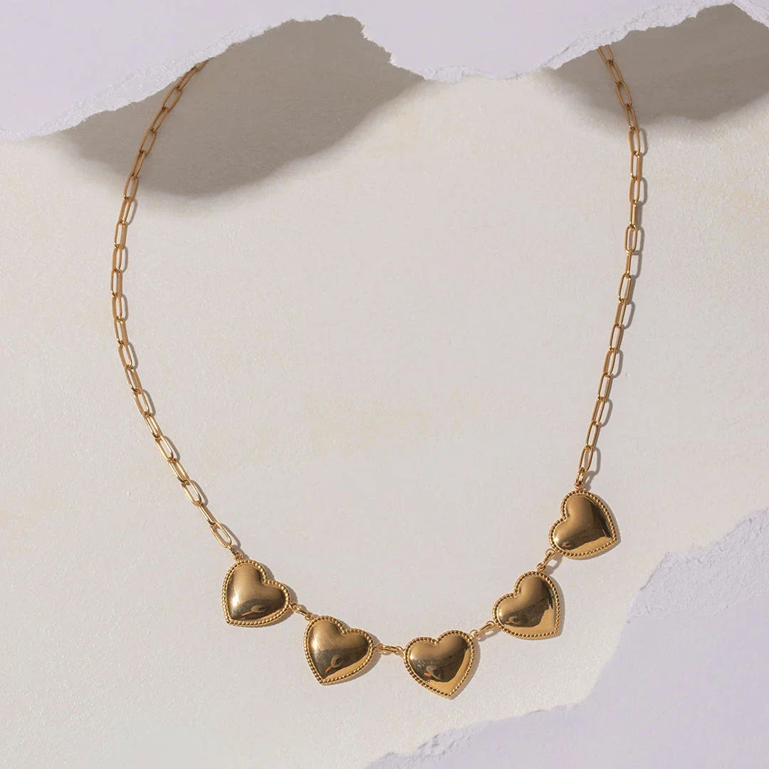 Elegant 18K gold-plated heart pendant necklace made from premium stainless steel