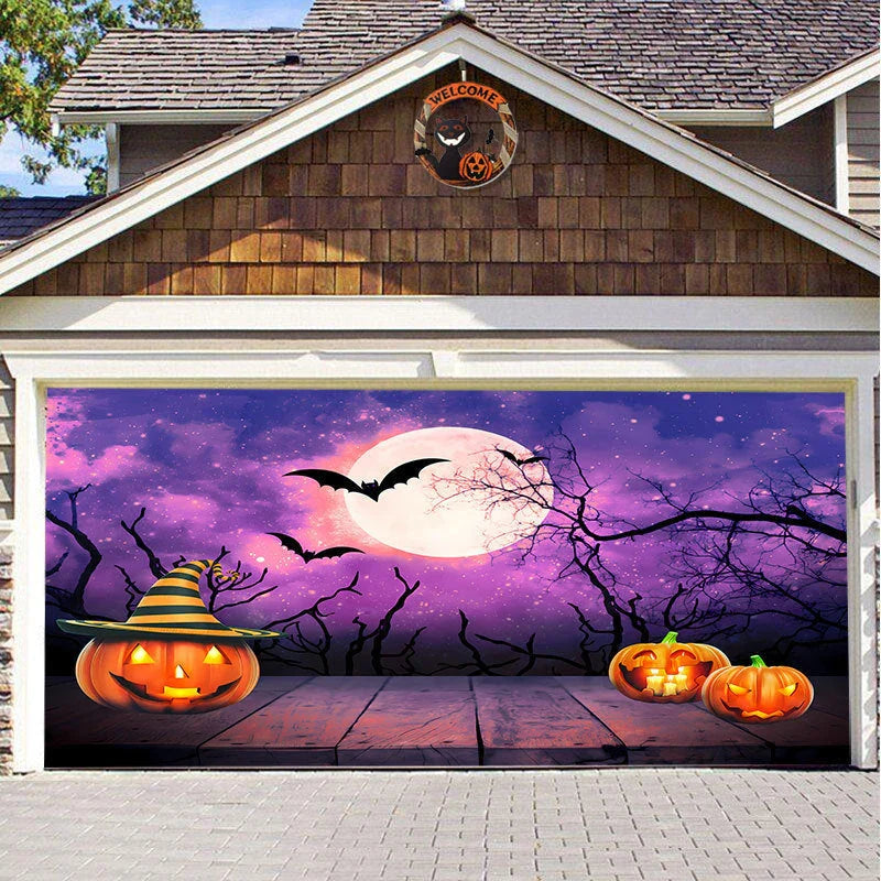 Decorative hanging cloth fabric with geometric abstraction pattern for Halloween party backdrop