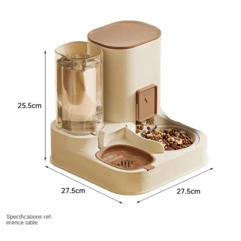 Premium ceramic and polypropylene automatic cat feeder with large capacity water dispenser for effortless pet care