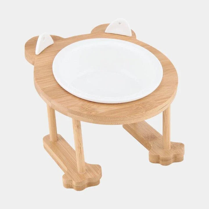 Ceramic Pet Bowl with Tilted Base in various colours, designed for comfort and style