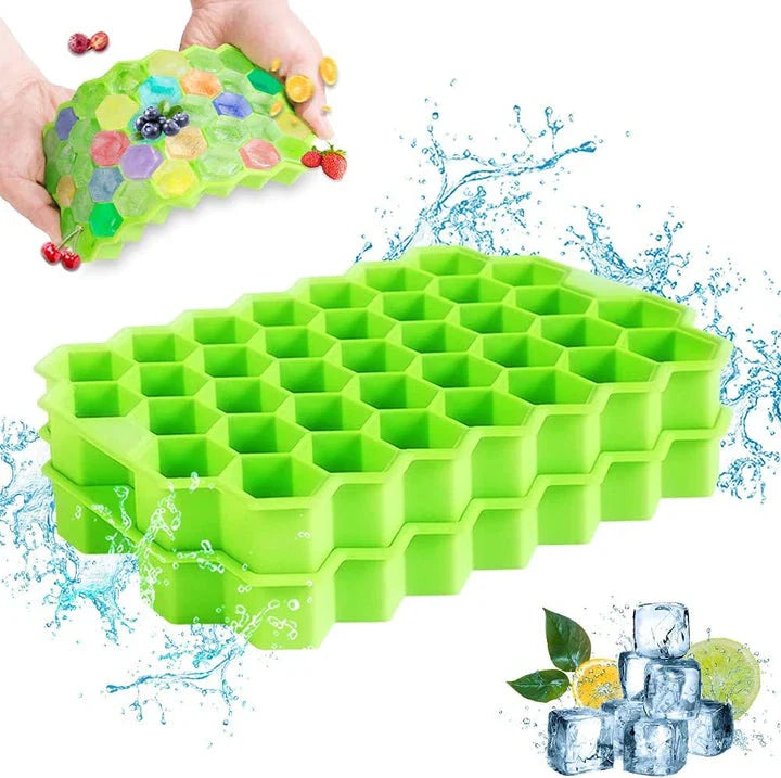 Premium 37-cavity honeycomb silicone ice cube tray for refreshing beverages in the UK