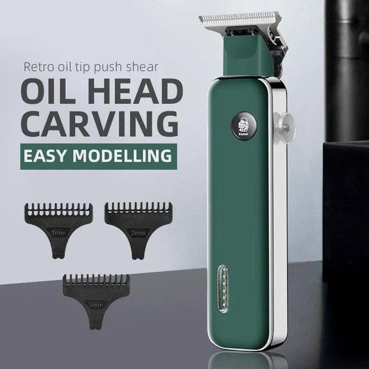 Kemei USB Electric Hair Clippers Trimmers with Stainless Steel Blades, Adjustable Cutting Lengths, and Cordless Rechargeable Design