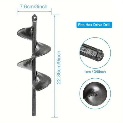 Premium heavy-duty garden soil auger drill bit made of alloy steel for effortless planting and digging in UK gardens