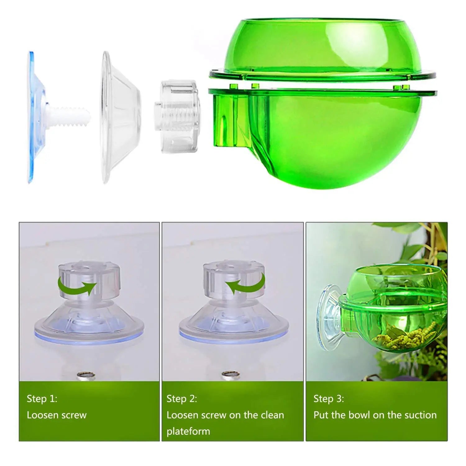 Premium Chameleon Lizard Suction Cup Feeder Set with soft, flexible suction cups for secure glass adhesion and durable construction