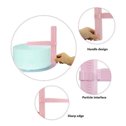 Adjustable cake leveller made of food-grade plastic for creating smooth and even cake surfaces