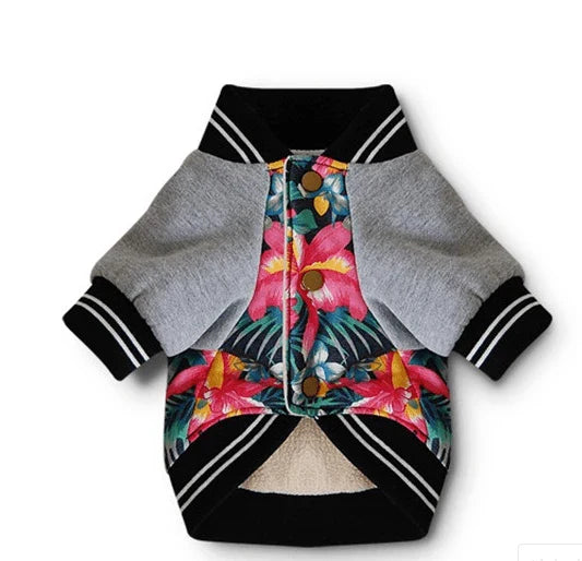 A stylish and cosy dog jacket made of premium cotton to keep small breeds warm during autumn and winter