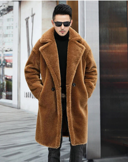 Premium British cashmere fur coat with tailored silhouette and stylish fur trim for exceptional winter warmth and elegance