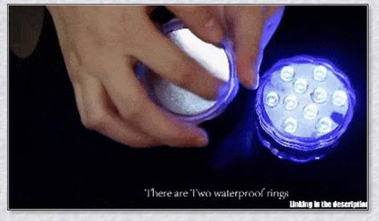 Submersible colour-changing LED pool lights with magnetic and suction cup mounting for easy installation