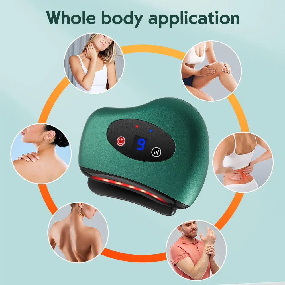 Electric Smart Gua Sha Board with vibration massage and hot compress therapy for relaxation and muscle tension relief