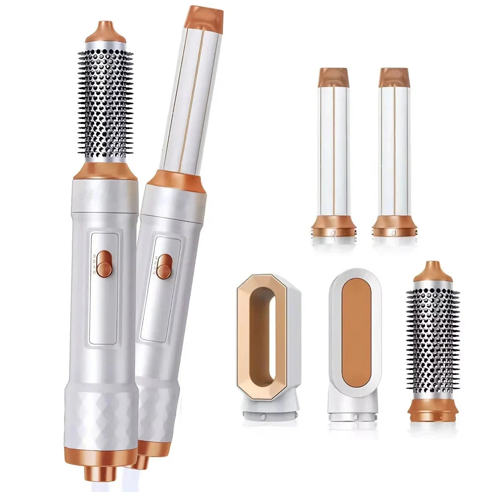 Versatile 5-in-1 Hot Air Hair Dryer Brush with Negative Ionic Technology and Detachable Attachments