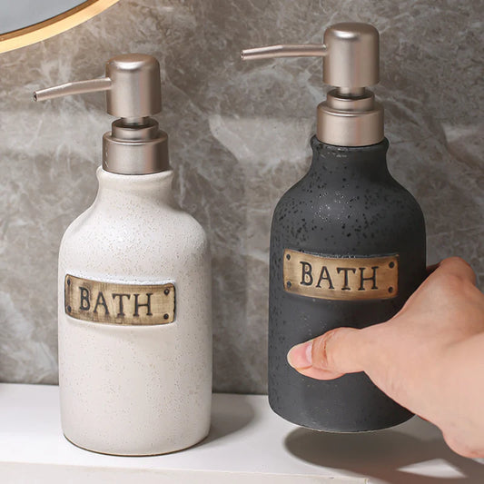 400ml vintage-style ceramic soap dispenser in white, with a smooth pump mechanism and classic design.