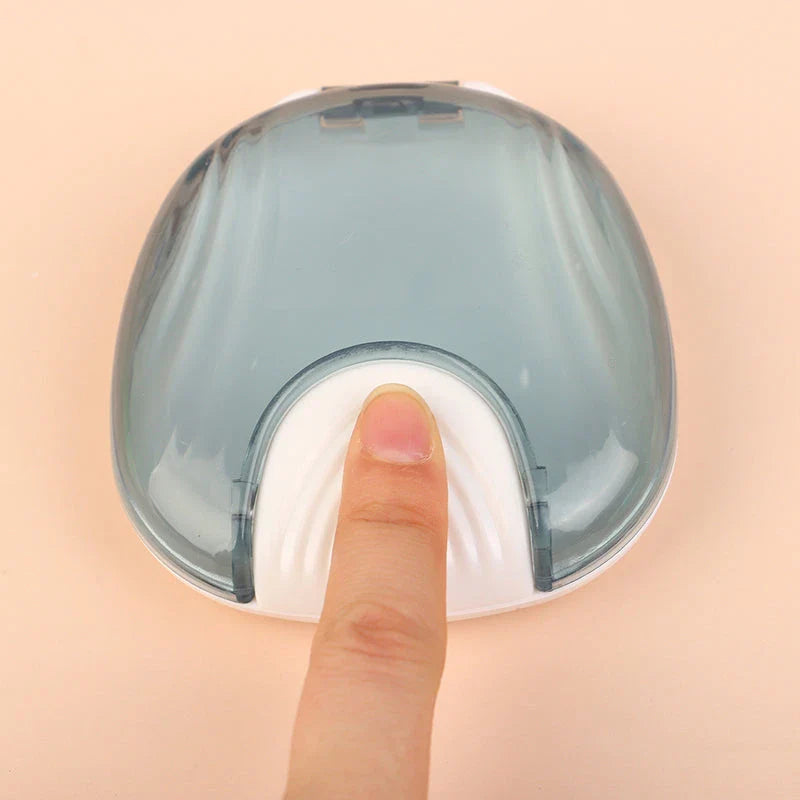 Press-to-Open Dental Retainer Denture Storage Box in Turquoise Colour
