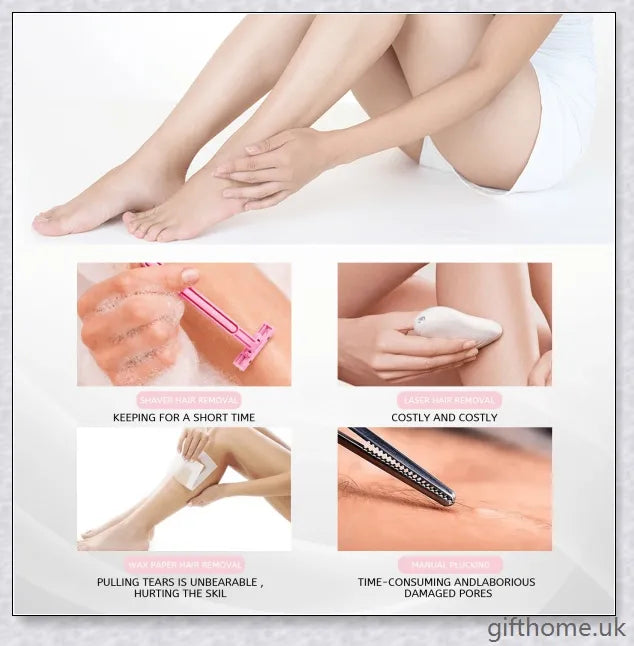 100% Natural Hair Removal Spray that gently dissolves unwanted body hair, leaving skin soft and smooth