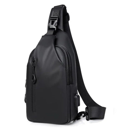 Versatile blue sling crossbody backpack for men with adjustable strap and spacious interior