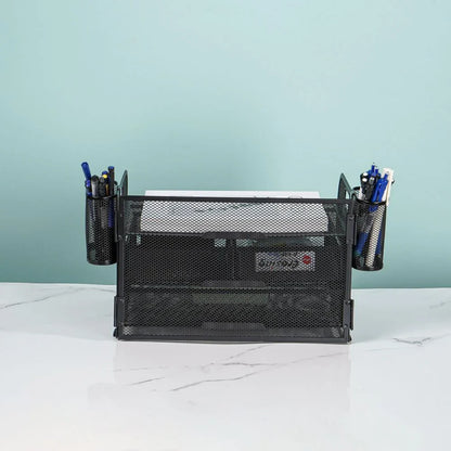 Premium carbon steel mesh desk organiser with 3 drawers and pen holders for efficient workspace organisation