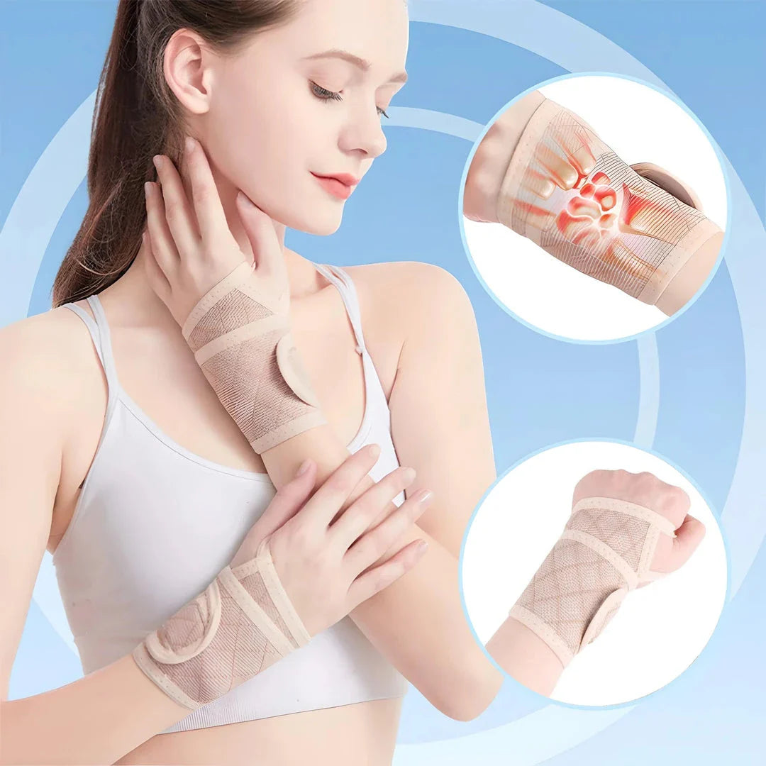 Premium sports wrist protector made of breathable, adjustable spandex material for pain relief and enhanced performance