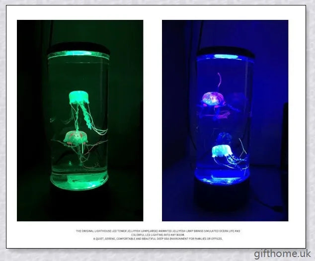 Bedside Hypnotic Jellyfish Lamp Aquarium with lifelike synthetic jellyfish and colour-changing LED lights for a calming and soothing ambience