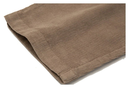 Retro corduroy straight-leg casual trousers for men in khaki and navy blue colours