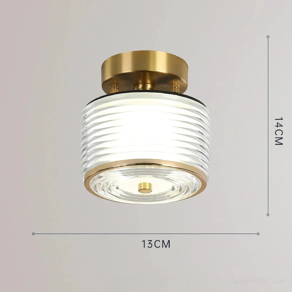 Elegant copper LED ceiling light with customisable light settings for living room, porch, and balcony