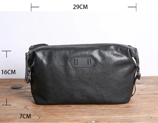 Premium top-grain cow leather messenger bag with large capacity and multiple pockets for organised storage